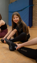 Lade das Bild in den Galerie-Viewer, Kids-Cozy Gold IrishDance Leggings, see-proof dark black