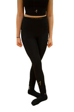 Lade das Bild in den Galerie-Viewer, Cozy Gold IrishDance Leggings, See-Proof dark black
