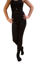 Lade das Bild in den Galerie-Viewer, Cozy Gold IrishDance Leggings, See-Proof dark black
