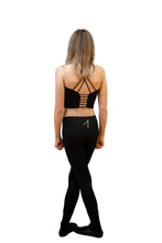 Lade das Bild in den Galerie-Viewer, Strong Gold IrishDance Leggings, See-proof dark black, Pockets
