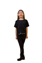 Lade das Bild in den Galerie-Viewer, Kids-Cozy Gold IrishDance Leggings, see-proof dark black
